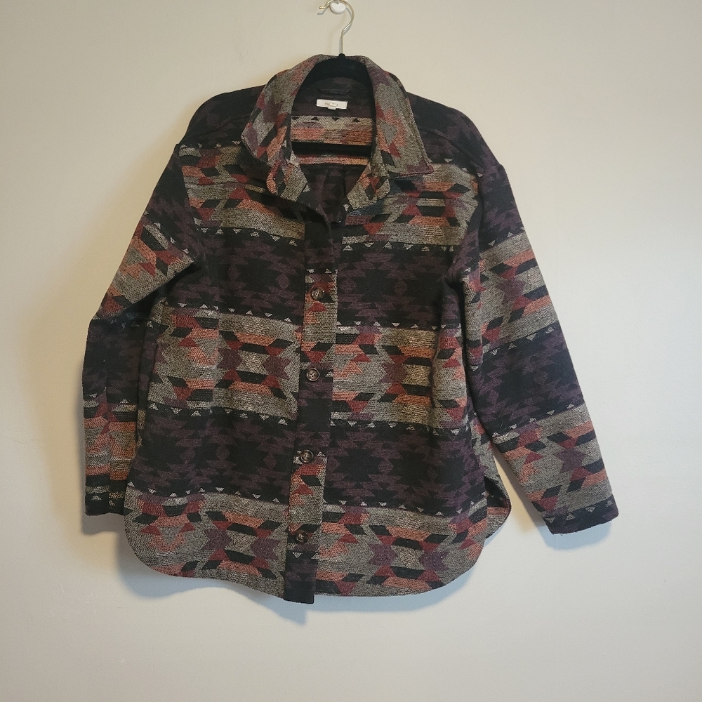 Maurices Aztec Patterned Utility Jacket Size Large